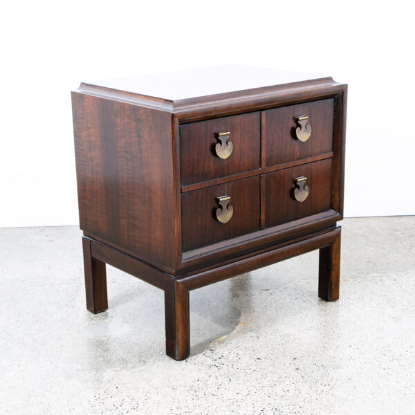 Mid Century Modern Side Table End Nightstand Spade Table Two Drawers Thomasville