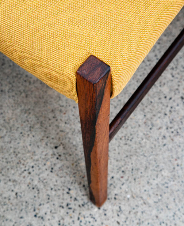 Mid Century Danish Modern Dining Chairs Johannes Andersen Set 6 Rosewood Yellow - Image 12