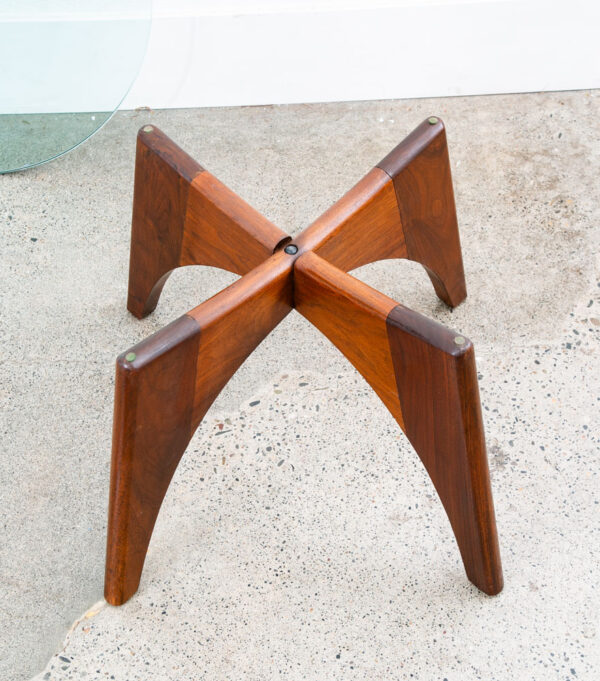Mid Century Modern Side Table End Adrian Pearsall Round Nightstand Solid Walnut - Image 4