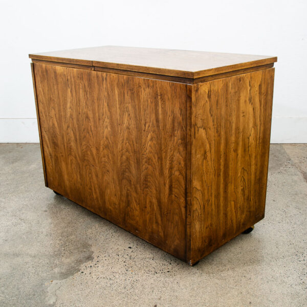 Mid Century Modern Bar Cart Cabinet Server Expanding Top Storage Rolling Mcm - Image 4