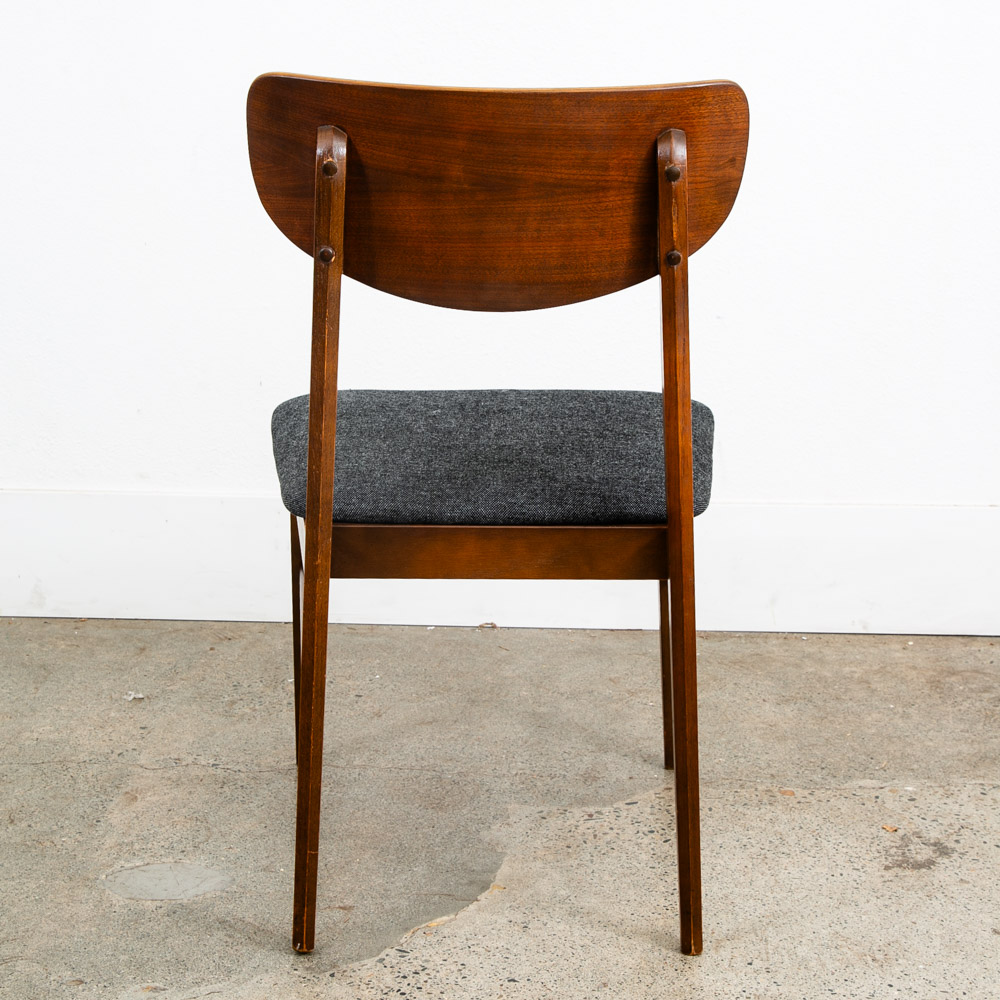 Mid Century Modern Dining Chairs 4 Grey Walnut Vintage American Mcm Restored NM - Image 7
