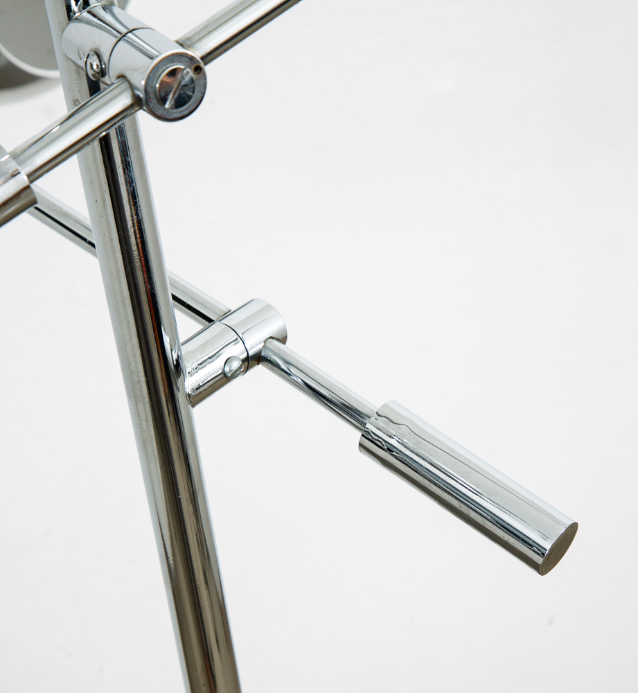 Mid Century Modern Floor Lamp Robert Sonneman 3 light Chrome Silver Adjustable - Image 11