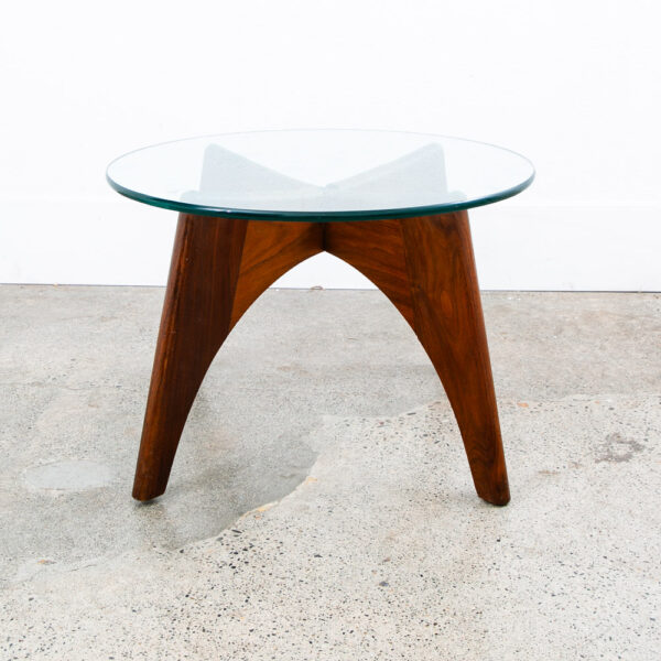 Mid Century Modern Side Table End Adrian Pearsall Round Nightstand Solid Walnut - Image 9