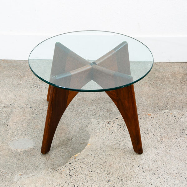 Mid Century Modern Side Table End Adrian Pearsall Round Nightstand Solid Walnut - Image 3