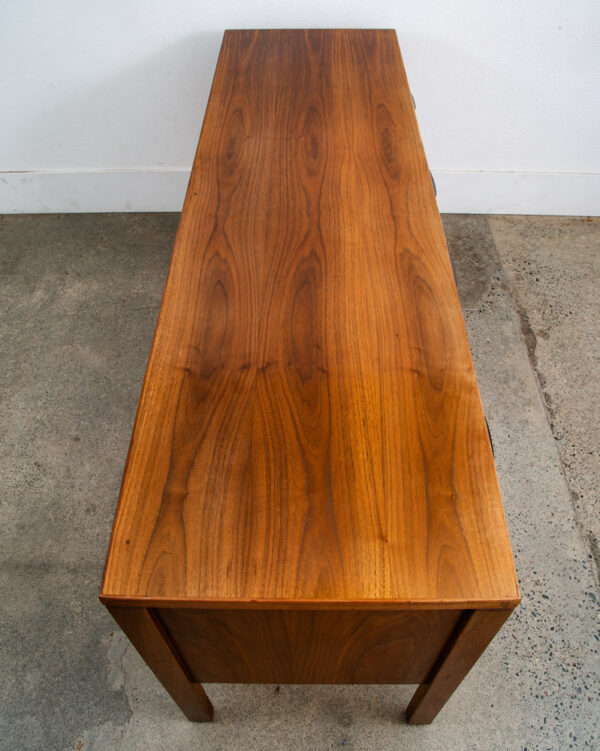 Mid Century Modern Credenza Office Cabinet Jens Risom 4 Drawer Walnut Wood File - Image 4