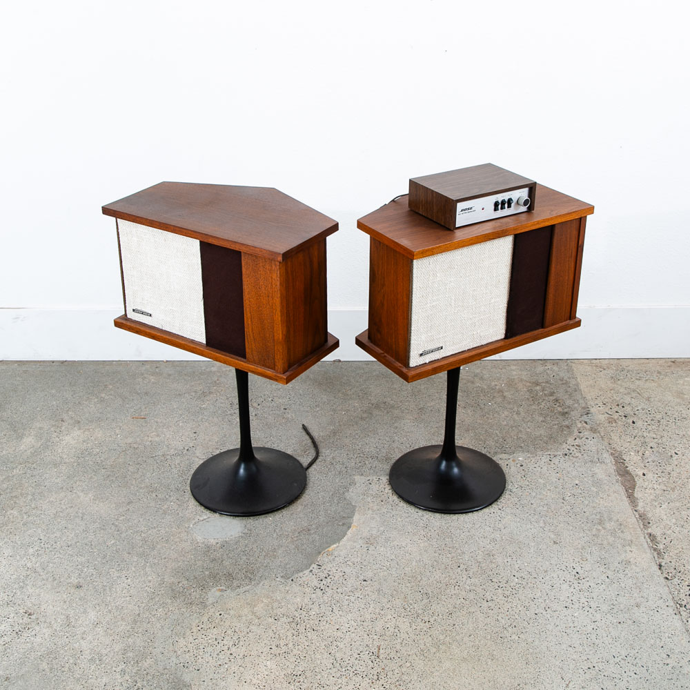 Mid Century Modern Speakers Bose Series 901 II Tulip Speaker Stand Hifi Walnut - Image 7