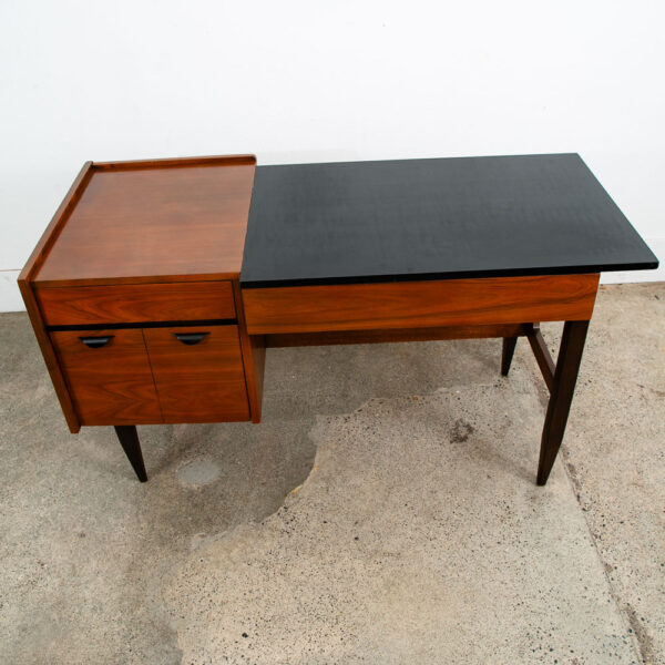 Mid Century Modern Desk Mainline Hooker Walnut Wood Drawers Secretary M Office - Image 9