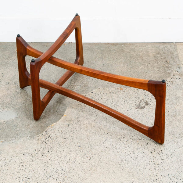 Mid Century Modern Coffee Table Kidney Glass Adrian Pearsall Kidney Craft Walnut - Image 7