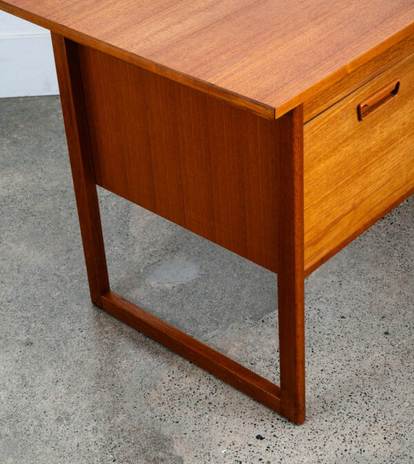 Mid Century Danish Modern Desk Office Flip Top Drop leaf Teak Denmark Vintage - Image 10