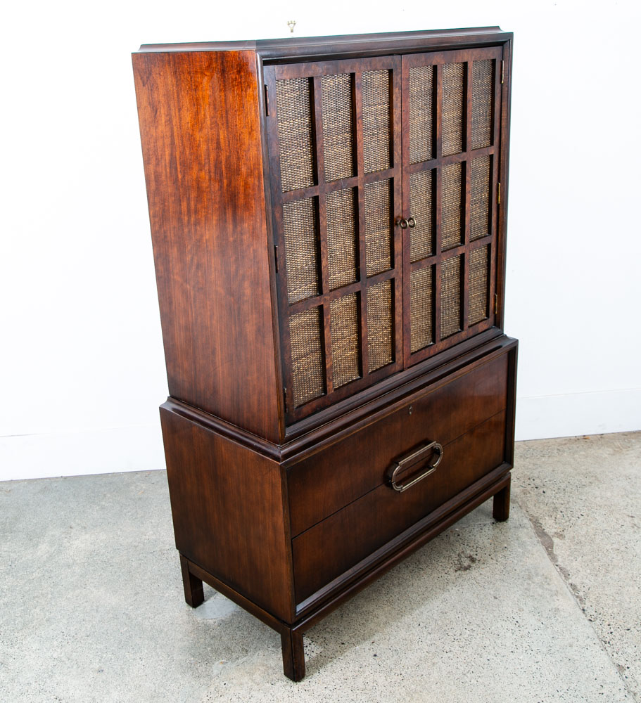 Mid Century Modern Dresser Gentleman's Chest Thomasville Burl Wood Vintage Mcm - Image 7