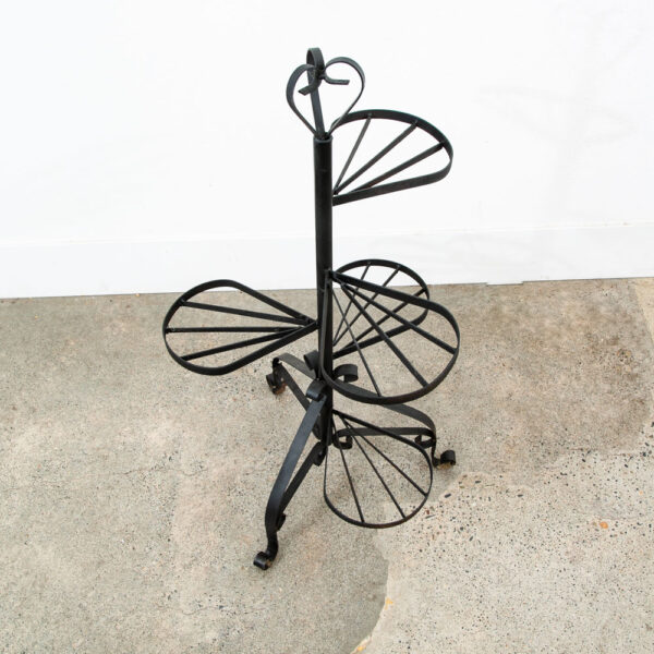 Mid Century Modern Plant Stand Garden Metal Wrought Iron Vintage Outdoor Indoor - Image 3