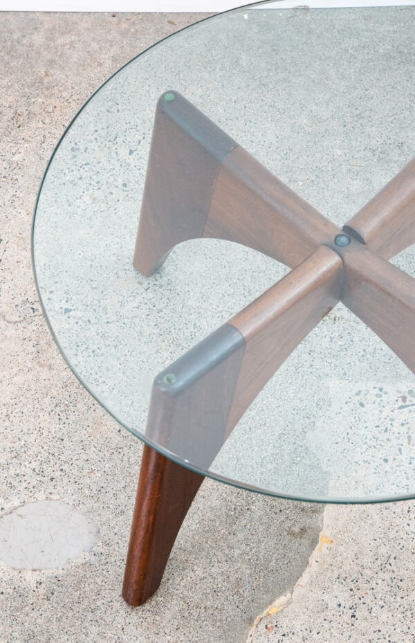 Mid Century Modern Side Table End Adrian Pearsall Round Nightstand Solid Walnut - Image 8