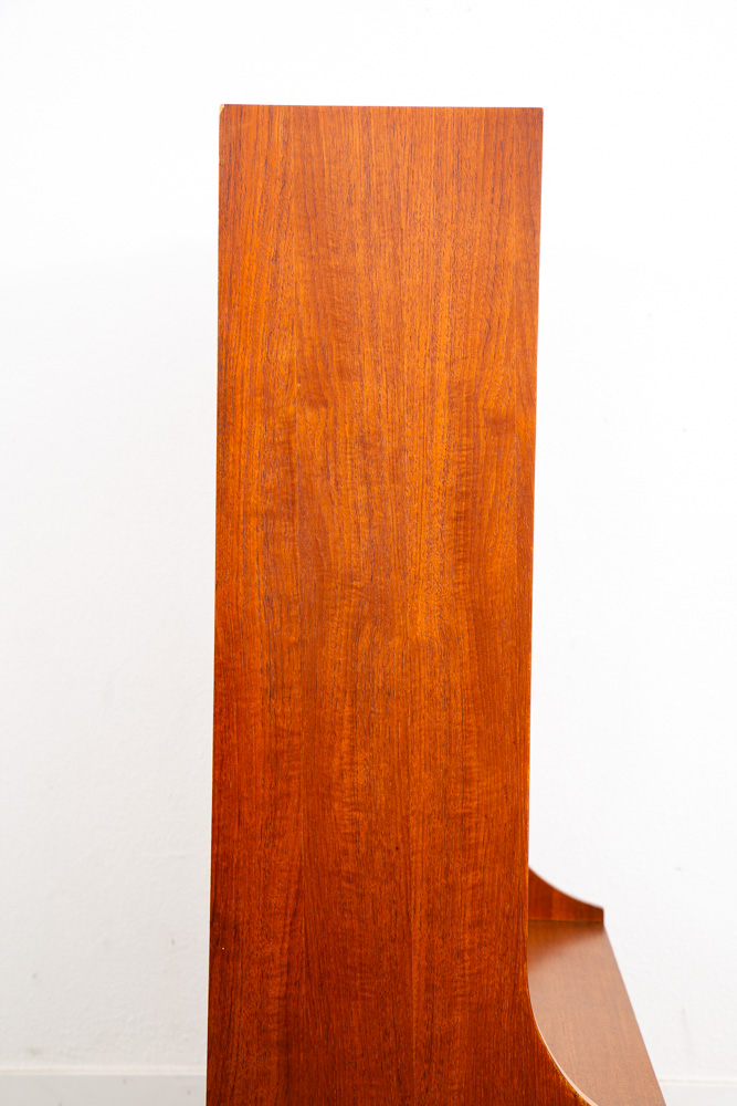 Mid Century Danish Modern Bookshelf Cabinet Teak Shelves Glass Shelves 2 Drawers - Image 11