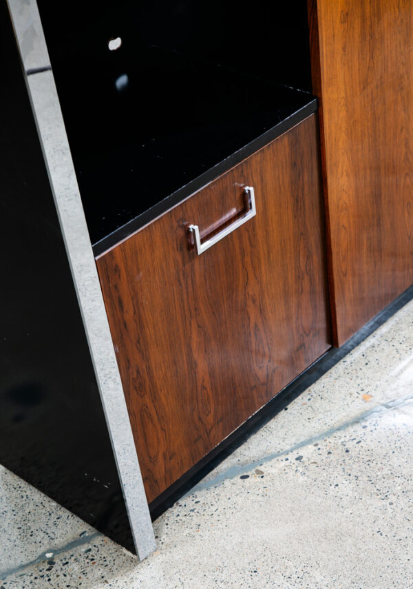 Mid Century Danish Modern Bookshelf Cabinet Rosewood Glass shelves Mcm Armoire - Image 6