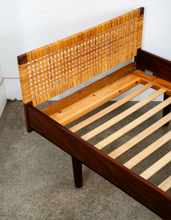 Mid Century Modern Bed Frame Small Single Hans Wegner Getema Teak Headboard - Image 10