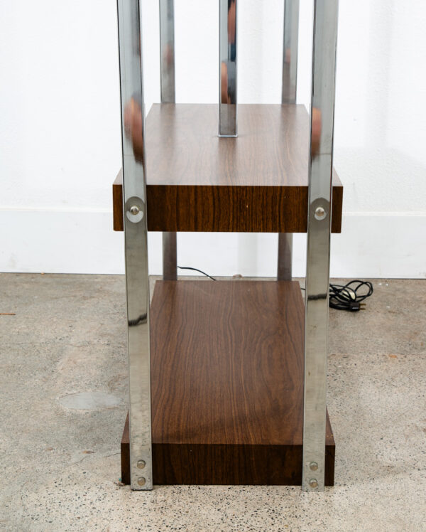 Mid Century Modern Bookshelf Book Shelf Shelving Chrome Etegere Display Glass NM - Image 9