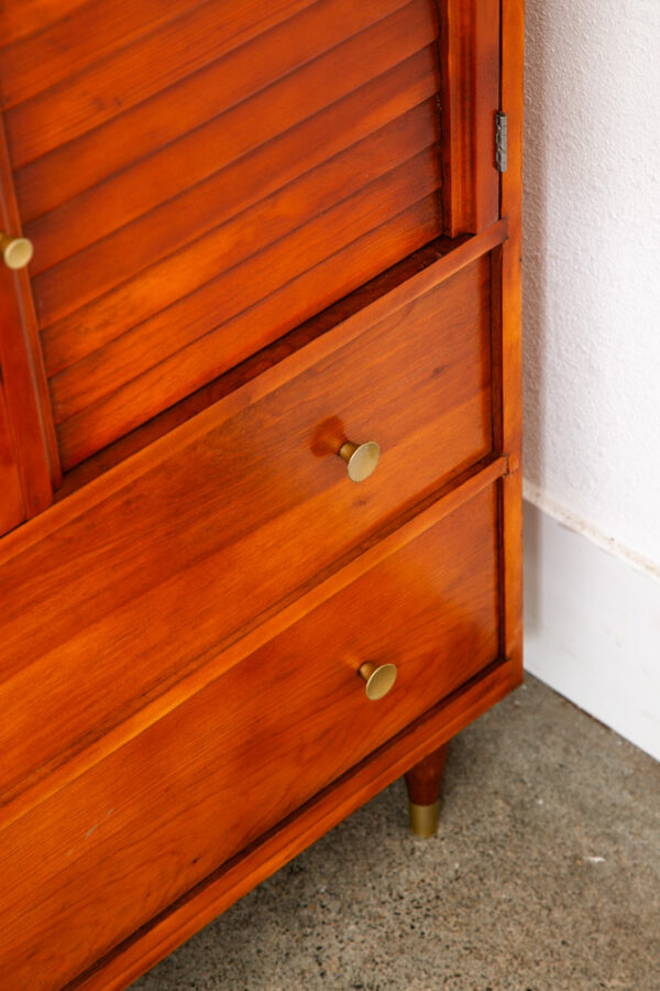 Mid Century Modern Highboy Dresser 6 Drawer Vintage Compact Douglas Fir Children - Image 10