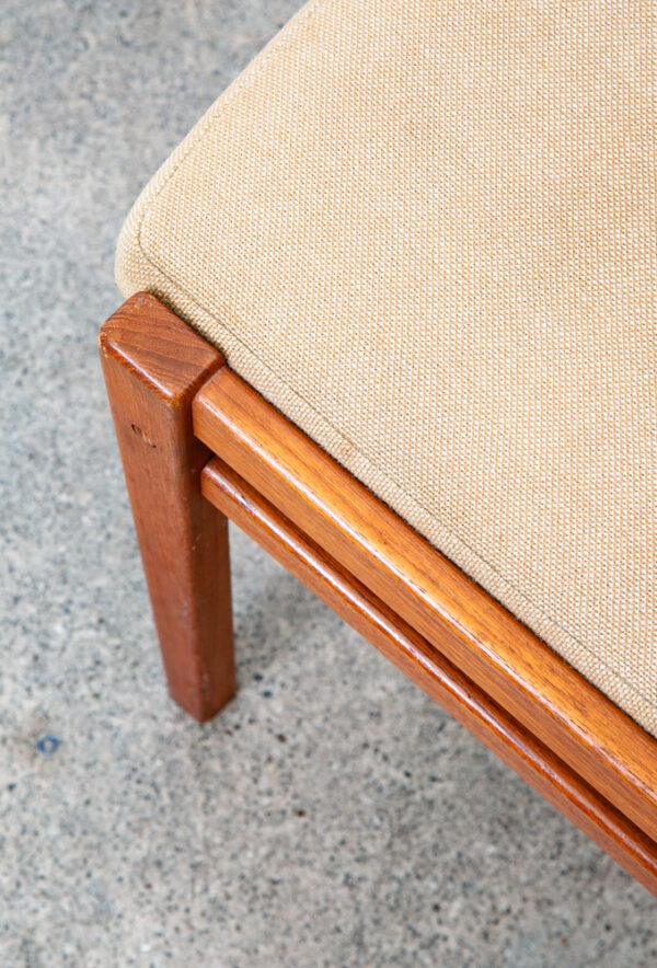Mid Century Danish Modern Dining Chairs Set 2 Tan Teak Wood Svegards Pair Sweden - Image 9