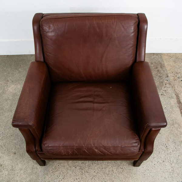 Mid Century Danish Modern Lounge Chairs Set Brown Leather Pair Two Chocolate Mcm - Image 7