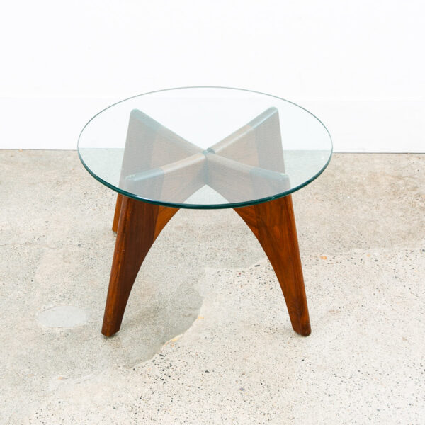 Mid Century Modern Side Table End Adrian Pearsall Round Nightstand Solid Walnut