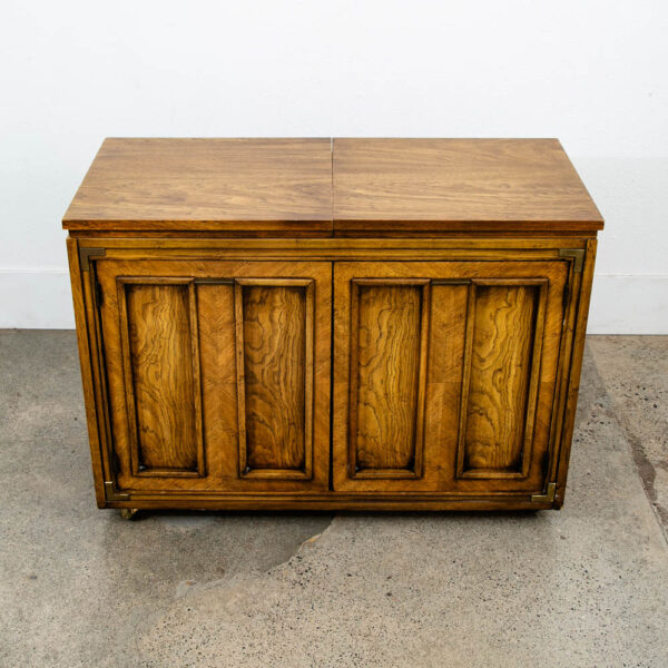 Mid Century Modern Bar Cart Cabinet Server Expanding Top Storage Rolling Mcm - Image 3
