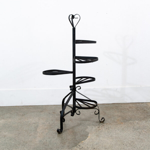 Mid Century Modern Plant Stand Garden Metal Wrought Iron Vintage Outdoor Indoor - Image 4
