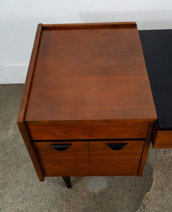 Mid Century Modern Desk Mainline Hooker Walnut Wood Drawers Secretary M Office - Image 12