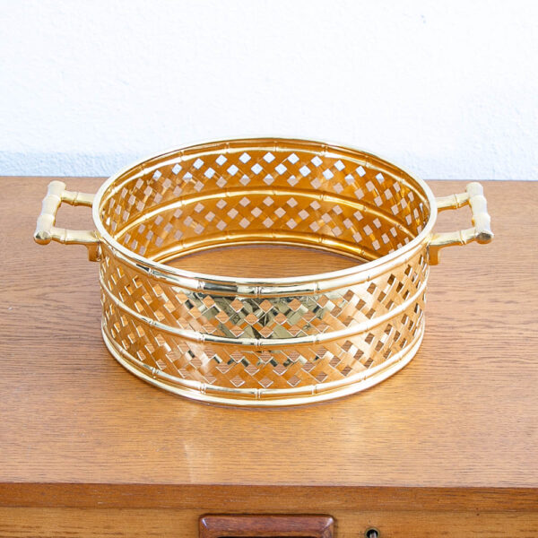 Mid Century Modern American Ceramic Brass Round Dish Cover Lid American Mcm - Image 10