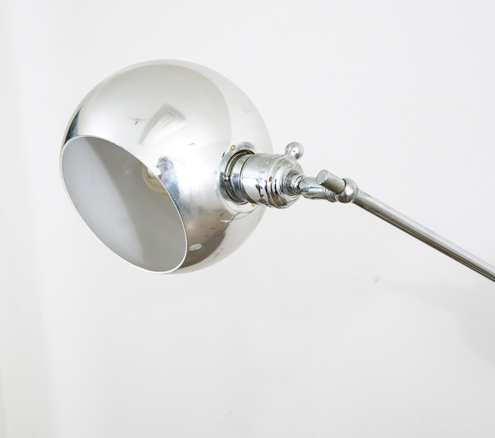 Mid Century Modern Floor Lamp Robert Sonneman 3 light Chrome Silver Adjustable - Image 12