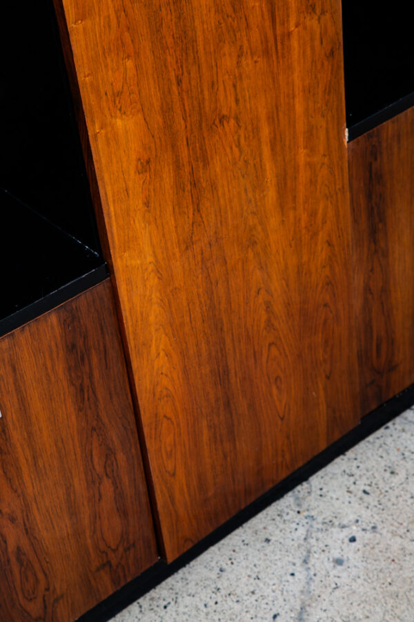 Mid Century Danish Modern Bookshelf Cabinet Rosewood Glass shelves Mcm Armoire - Image 12