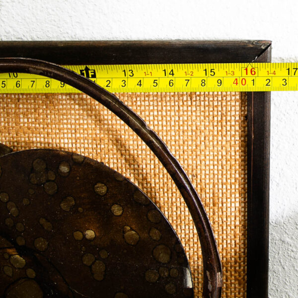 Mid Century Modern Wall Framed Metal Art Work Abstract Expressionist Shapes - Image 11