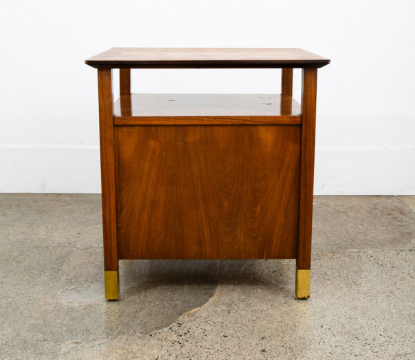 Mid Century Modern Nightstands End Side Tables Cane Walnut Founders Cabinet Set - Image 8