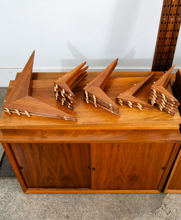 Mid Century Danish Modern Wall Unit Poul Cadovius Cado System Teak 3 Bay Modular - Image 6
