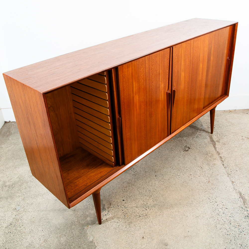 Mid Century Danish Modern Credenza Cabinet Teak Gunni Omann Jun Sideboard NM - Image 8