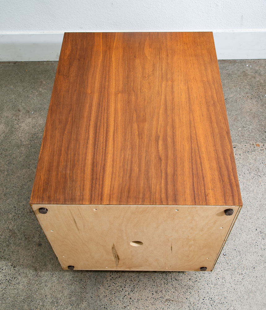 Mid Century Modern Pedestal Walnut Square Table Display Art Vintage Mcm Large - Image 5