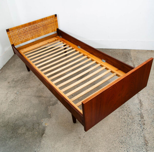 Mid Century Modern Bed Frame Small Single Hans Wegner Getema Teak Headboard - Image 11