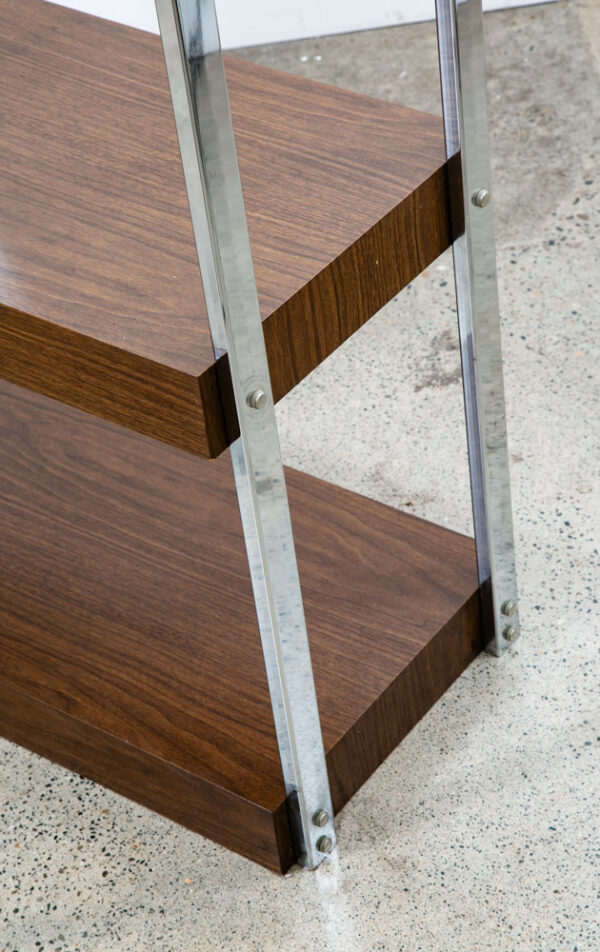 Mid Century Modern Bookshelf Book Shelf Shelving Chrome Etegere Display Glass NM - Image 6