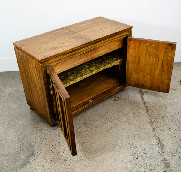 Mid Century Modern Bar Cart Cabinet Server Expanding Top Storage Rolling Mcm - Image 7