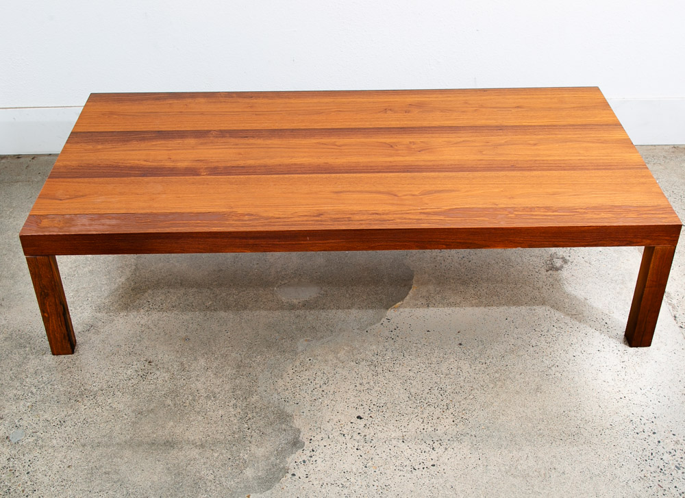 Mid Century Danish Modern Coffee Table Rectangular Rosewood Wood Denmark Vintage - Image 3