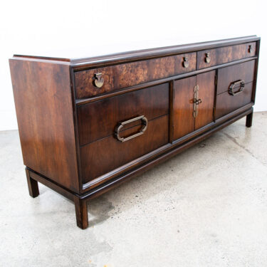 Mid Century Modern Dresser Credenza 8 Drawer Thomasville Wide Walnut Burl Mcm