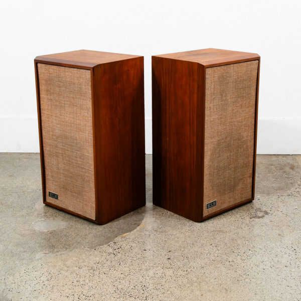 Mid Century Modern Speakers KLH Set Model 33 Walnut Audiophile Hifi Pair Vintage