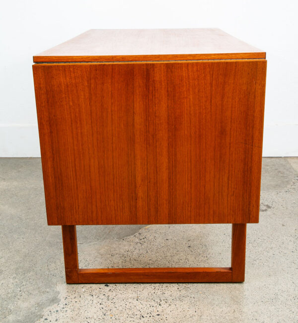 Mid Century Danish Modern Desk Office Flip Top Drop leaf Teak Denmark Vintage - Image 7