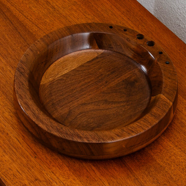 Mid Century Modern Kustom Kraft Nut Bowl American Made Solid Walnut Pipe Tray - Image 8