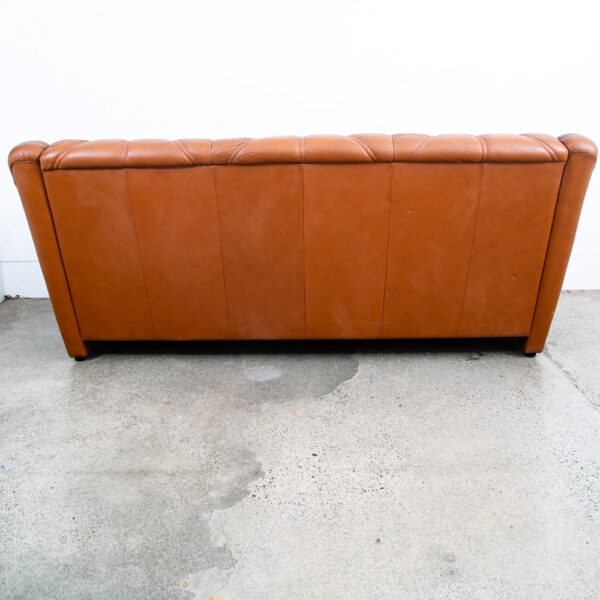 Mid Century Danish Modern Sofa Couch 3 Seater Caramel Cognac Leather Denmark Mcm - Image 6