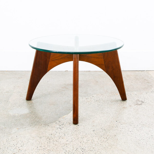 Mid Century Modern Side Table End Adrian Pearsall Round Nightstand Solid Walnut - Image 2