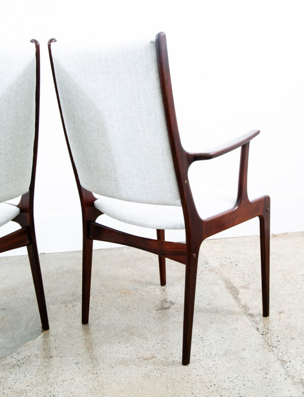 Mid Century Danish Modern Dining Chairs Set 2 Rosewood Johannes Andersen Vintage - Image 6