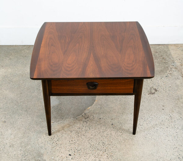 Mid Century Modern Nightstand Side End Table Walnut Drawer Vintage Refinished - Image 3