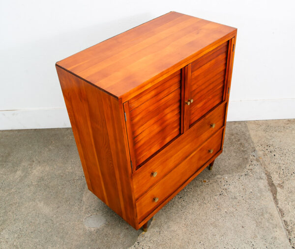 Mid Century Modern Highboy Dresser 6 Drawer Vintage Compact Douglas Fir Children - Image 6