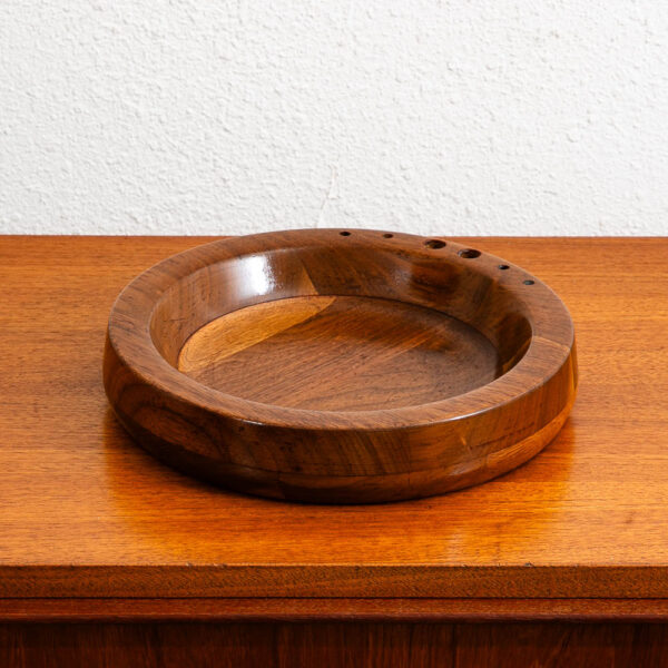 Mid Century Modern Kustom Kraft Nut Bowl American Made Solid Walnut Pipe Tray - Image 3