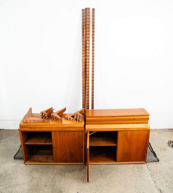 Mid Century Danish Modern Wall Unit Poul Cadovius Cado System Teak 3 Bay Modular - Image 4